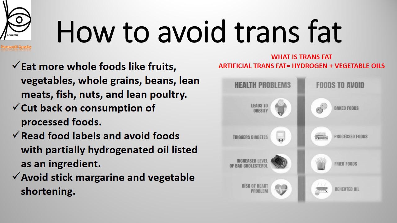5 Ways to avoid Trans Fats | Eliminate |  Karuwaki Speaks